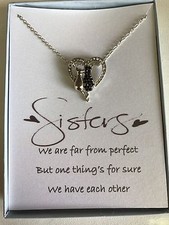 Love Heart Pendant Necklace w/ poem for Sister/Friend