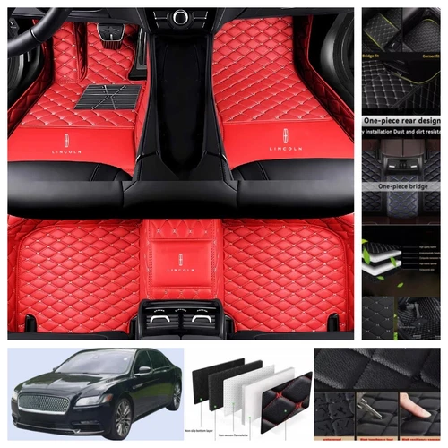For Lincoln Continental 2017-2020 Car Floor Mats Leather Luxury Custom Carpets - Imagen 18 de 44