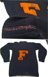 Charles Chaplin Sweater Vintage O'Shea Knitting Mills Old Charlie Shirt