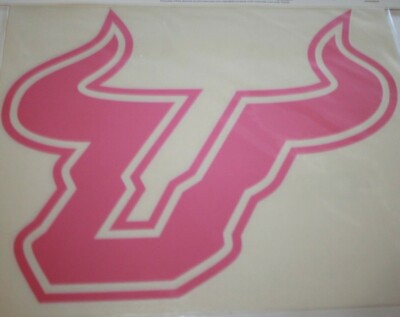 USF BULLS PINK LOGO CAR & WINDOW DECAL, 8'' X 7 ''UNIVERSITY OF SOUTH FLORIDA