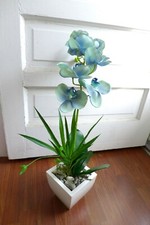 3 Pcs Artificial Ble Butterfly Orchid Real Touch Flower Plants With Grass  108 