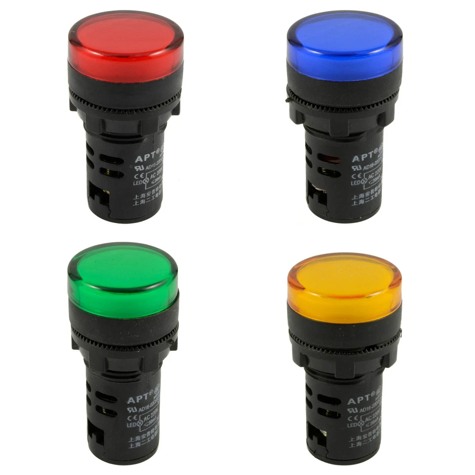 SWITCH ELECTRONICS Pilot Light LED 22mm Indicator Warning Lamp Panel Mounting 220V