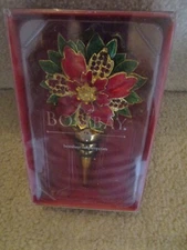 NEW BOMBAY Holiday Christmas Poinsettia WINE BOTTLE STOPPER