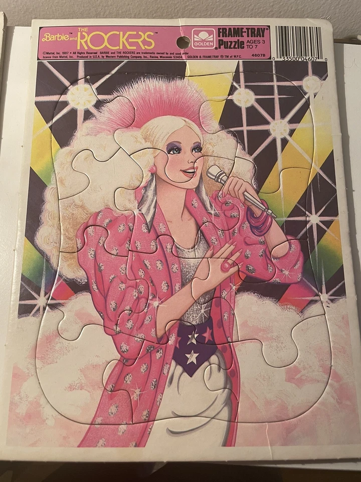 LOTE DE COLECCIÓN 1987 Barbie & The Rockers Marco Dorado-Bandeja Rompecabezas Años 80 Glam Retro Foto 2 de 4