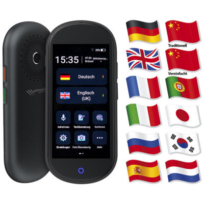 Mobiler Echtzeit-Sprachübersetzer, 106 Sprachen, Touchscreen, 4G, WLAN