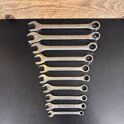 10pc Vintage SAE 12PT Combination Wrench Set 1/4'' - 13/16'' Drop Forged Good Cond