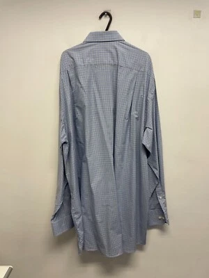 ETON LS SHIRT PURE COTTON IN BLUE CHECK SIZE 18.5 EUR 47 BNWOT (S706)