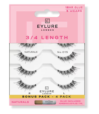 Eylure London 3/4 Length Eyelash No. 015 (New In Box) - Glue Included - 5 Wears