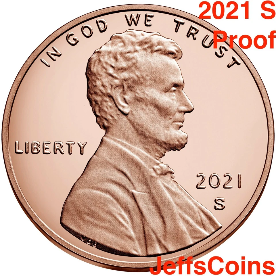 2021 PDS Lincoln Union Shield UNCIRCULATED ROLL & S PROOF Penny P D S Set 3 Coin - Image 2 of 4