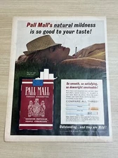 Pall Mall Famous Cigarettes Tabacco Mild 1962 Vintage Print Ad Look Magazine