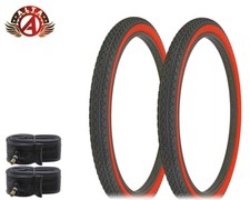 2 ALTA BICYCLE WIRE BEAD TIRE 24 x 2.125 BLACK/RED HEAVY DUTY DIAMOND W/Tubes.