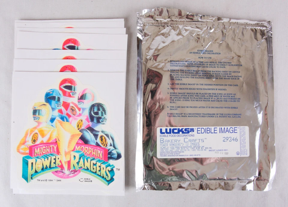 Mighty Morphin Power Rangers, Lucks Edible Image Cake Decorations Lot of 9, 1998 - Image 1 of 3