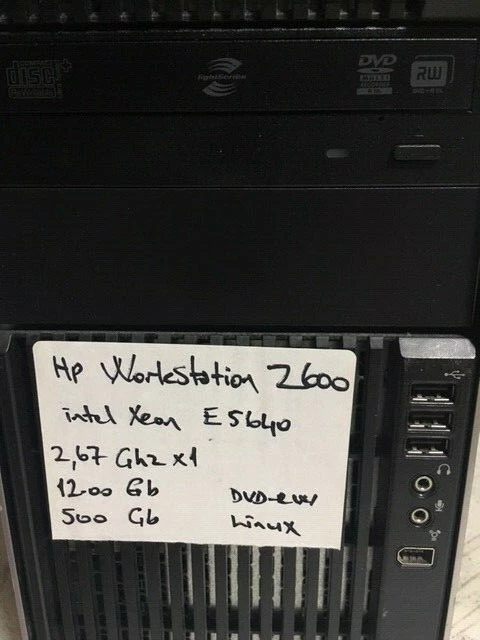 Рабочая станция HP Z600 Intel Xeon E5640 1X2,67 ГГц 12 ГБ 500 ГБ Linux DVDRW  - Изображение 2 из 4
