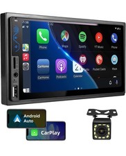 Double Din Car Stereo with Apple CarPlay  Android Auto 7 Inch Touch Screen