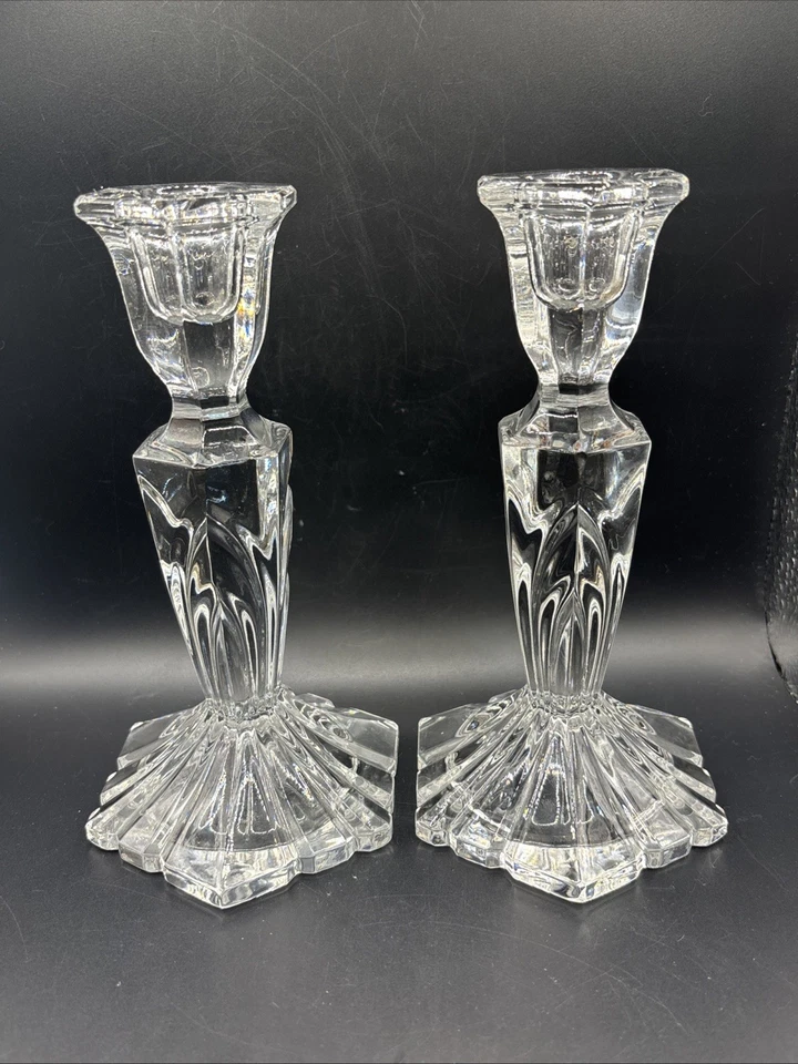 Juego De 2 Candelabros Candelabros De Vidrio De Colección Foto 2 de 4