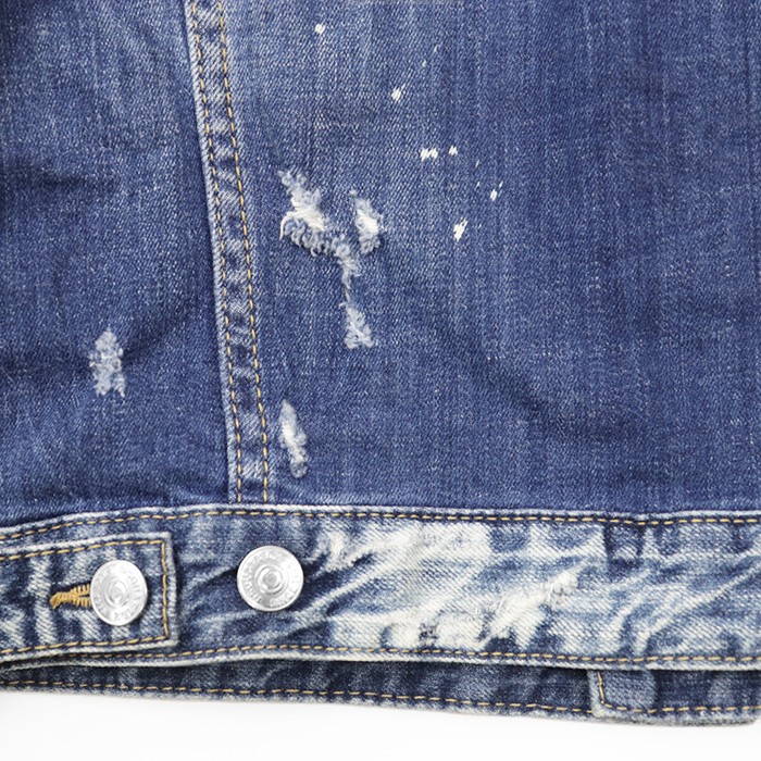 DSQUARED2 Distressed Patchwork Stretch Denim Jack… - image 15