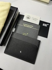 Montblanc Meisterstuck 5CC Card Holder Wallet 114603 Men Black Leather-Full Box