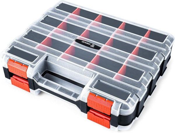 Sortierbox Sortimentskasten Doppelseitig 34 FäCher Transparent FüR Kleinteile-image