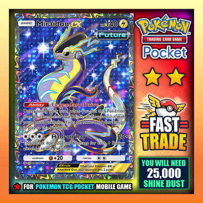 Pokemon TCG Pocket - Miraidon EX - Full Art    Paradox Drive - Englisch - Schnell  