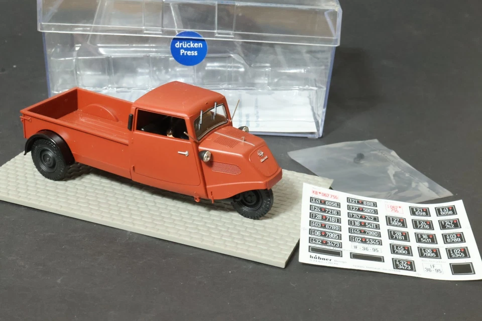 Hübner Modellino Auto 7002 Tempo Hanseat Blechpritsche Modello Box Conf. Orig. - Immagine 2 di 4