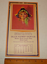 Vintage 1931 Art Deco Sexy PIRATE Girl Pin-Up Calendar Sample Prints 5.5x10