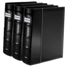 PU Leather CD/DVD Storage Binder with Zipper - Holds 168 Discs 84 3 Pack
