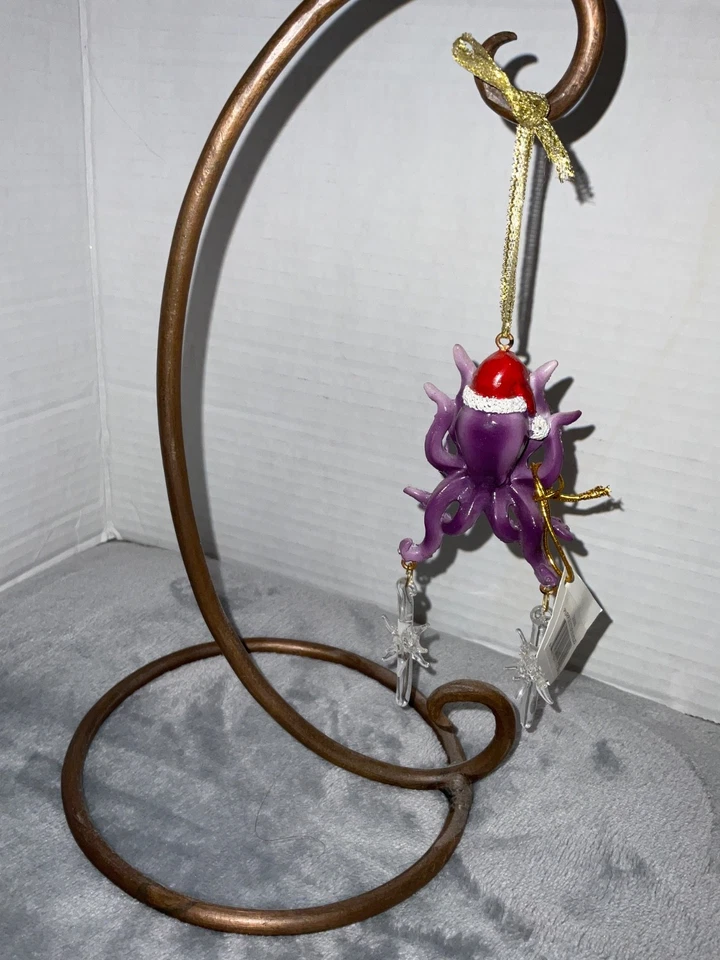 Tentáculos tenaces pulpo vacaciones Navidad adorno púrpura G20 Foto 3 de 3