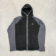 Patigonia Hooded Fleece Size Xl Mens Full Zip Jacket Black