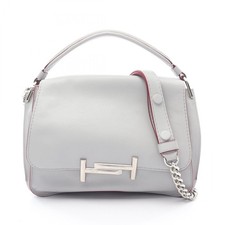 Borsa a tracolla TOD'S doppia catena a T in pelle grigia usata da donna