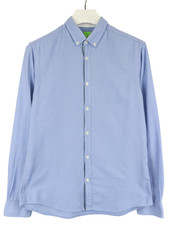 HUGO BOSS Green Label Modern Fit Shirt Men's MEDIUM Button Down Collar Blue