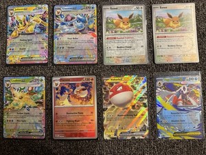 Pokémon PRISMATIC and EX Cards Lot x 8 Eeveelutions NM