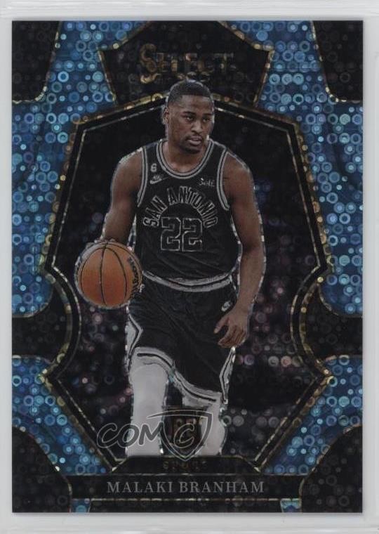 2022 Panini Select Premier Level Light Blue Disco Prizm 28/99 Malaki Branham 2h5