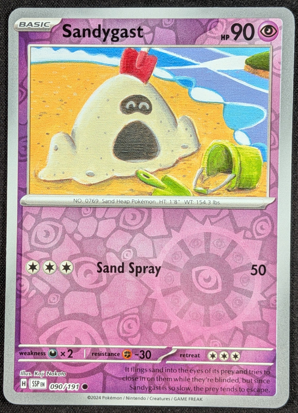 Sandygast 2024 Surging Sparks Reverse Holo Pokemon Card 090/191 (NM)