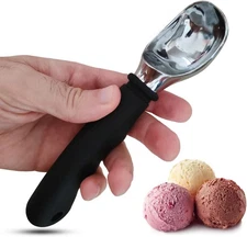 Heavy Duty Ice Cream Scoop Stainless Steel Icecream Scooper with Non Slip Rubber