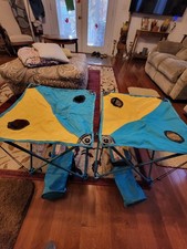 TWO Deluxe Folding Camp Table in Carry Case 19x19x17.5H Model CT-210CB