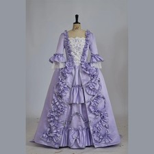 1770s Rococo Marie Antoinette Purple Ball Gown Women Royal Court Belle Dress