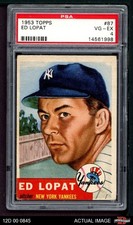 1953 Topps #87 Eddie Lopat Yankees PSA 4 - VG/EX