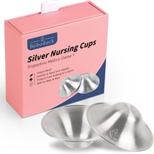 Boboduck The Original Silver Nursing Cups - Nipple Shields for Nursing Newbo...