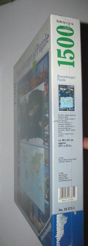 Ravensburger No. 163755 “The Earth-Map & Satellite Photo” 1500 PC Puzzle NEW - Image 4 of 4