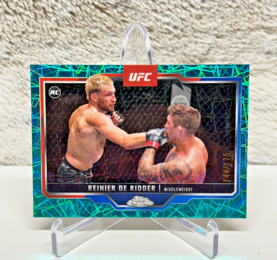 2025 Topps Chrome UFC - Reinier De Ridder Rookie #185 Teal Lazer Refractor /175
