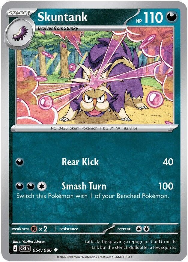 Pokemon Skuntank (54/126) Chaos Rising NM
