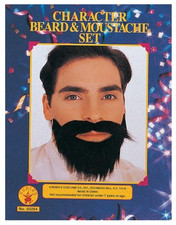 RUBIE'S SELF ADHESIVE BLACK MUSTACHE  BEARD HALLOWEEN COSTUME ACCESSORY 50284-1