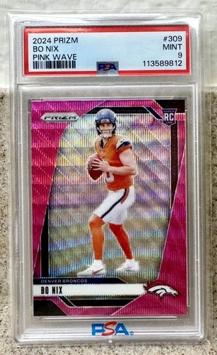 2024 PANINI PRIZM PINK WAVE #309 BO NIX ROOKIE RC PSA 9