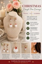 Christmas Dangle Pom Earrings