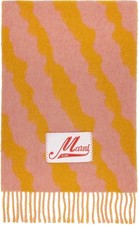 Marni Pink  Yellow Striped winter Scarf- Unisex