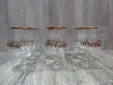 6 Coca Cola Schwenker, Vintage, Kultgl&auml;ser 70er Jahre, 0,3 l, Tulpe, Goldrand