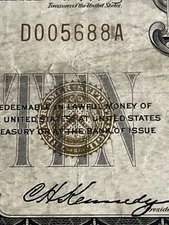 1929 $10 National Currency CNB YOUNGSTOWN OH D005688A Charter #2482 XF - XF+