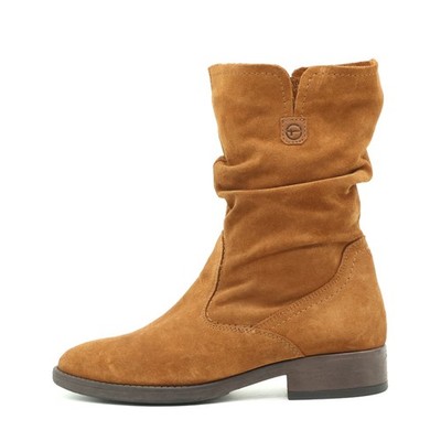 Tamaris Damen Wildlederstiefelette Stiefel Camel Braun Mittel Stiefeletten EU 38