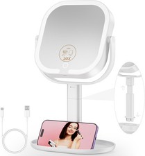 Magnifying Mirror with Light 20X/1X, Makeup Mirror with 3 Color Lights on Stand