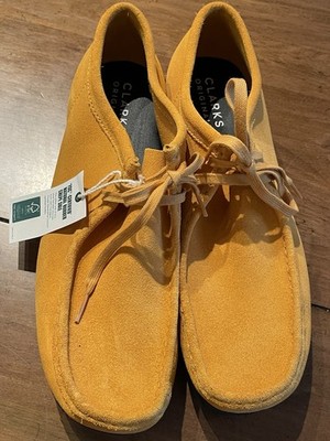 Clarks Originals Wallabee Men's Yellow Suede Moccasin Lace-Up Shoes US 13 M